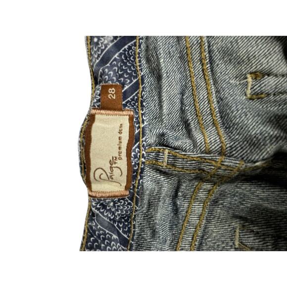 NWOT Rare Paige Laurel Canyon Distressed Flare Leg Jeans Size 28 - Picture 11 of 16